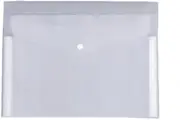 Namzi 2 Pack 12 Pockets Clear Document Folders Plastic Envelopes Poly Envelopes File Envelopes with Label Pocket and Snap Button for Home Work Office Organization, Letter Size/A4 Size, White