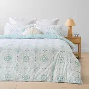 Capri Cotton Rich Reversible Quilt Cover Set - Single Bed