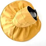[sarge knives] SARGE New Summer Sun hat with Pearl Adjustable Big Heads Wide-Brimmed Beach hat UV Protection Packable Sun Visor hat with-Yellow
