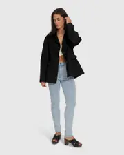 [Belle & Bloom] Stuck On You Cinch Waist Coat - Black