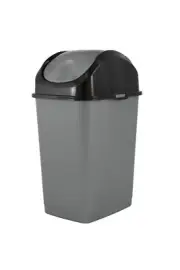 Mini Plastic Trash Can with Swing Top Lid 1.25 Gallon Compact Small Waste Bin...