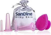 Cupping Therapy Set for Face - Face Cupping Set of 5pcs - Perfect for Double Chin - Ideal to Cup your Cheeks, Chin and Lips - Facial Cupping Sets - Anti Cellulite Silicone Cups Kit - by Sandine