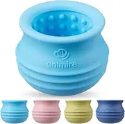 Animire Treat Dispensing Dog Toy, Topple Long-Lasting Interactive Puzzle Toys for Dogs, Dog Enrichment Frozen Lick Treat Toy for Boredom, BPA Free Silicone Fetch Catch Chew Toy (Light Blue,S)