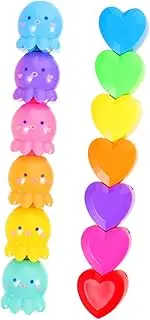 HONMEET 2Pcs Cute Colorful Octopus Highlighters for Students Fluorescent Marker Pens for Note Taking Scrapbooking Adorable Design Lightweight Easy to Grip for School Work Supplies