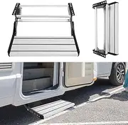 GOTOTOP Step, Rv Step Stool, RV Step, Aluminum Folding Step Ladder, Safer Foldable Small Stepping Stool, 200 Kg Loadable Motorhome Accessory Step Ladder for Camping and Outdoors