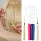 Silicone Micro Ring Nano Tip Beads Hair Extension Loop Hook Pulling Needle Tool
