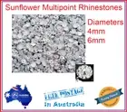 1000/2000 Sunflower Multipoint Rhinestones AB 4mm/6mm Silver Non-Hotfix Nail Art