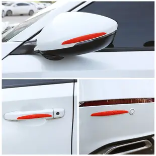 4pcs車門透明防撞保護條貼紙側邊保護汽車後視鏡裝飾膠條
