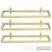 3 Set Wall Mounted Wine Racks Wine Bottle Display Holder for Wall Gold