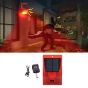 Solar Powered Motion Sensor Security Alarm Voice And Light Warning Outdoor Farm