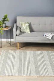 Rug Culture Silver Handmade Felted Wool Scandi Flatwoven Rug