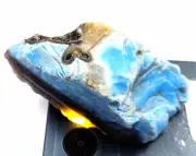 799 Ct Certified Natural Uncut Rough Australia Sky-Blue Opal Loose Gemstone DK2