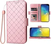 Elisorli Compatible with Samsung Galaxy S10e Wallet Case and Wrist Strap Lanyard and Leather Flip Card Holder Cell Accessories Phone Cover for Glaxay S 10e Gaxaly 10se Galaxies Se10 Women Men Pink