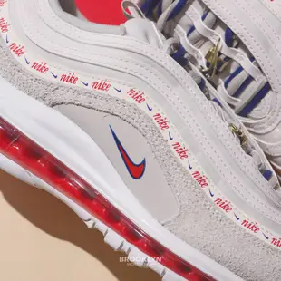 NIKE 慢跑鞋 W AIR MAX 97 SE 米白 紅藍 串字 雙鞋帶 金扣 女 (布魯克林) DC4013-001