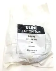 KAPTON TAPE ULINE S-7595 , S7595 1/2" X 36YD 1MIL nos