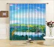 3D Sky field7 Blockout Photo Curtain Printing Curtains Drapes Fabric Window AU
