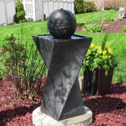 FOUNTAIN FEATURE TWISTED DESIGN WITH LED SOLAR POWER F815