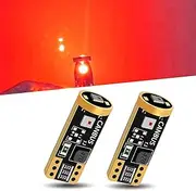 Fluher 2 PCS T10 LED Car Indoor Reading Light, 3030 3SMD 12V Super Bright Vehicle Width Light, Universal Waterproof Automotive Decoded Light Accessories for Trailer Truck Car (Red Light)