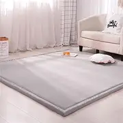 Large Baby Play Mat, 3cm Thick Floor Mats for Kids Toddlers Crawling, Tummy Time, Foldable Crawling Mat for Boy or Girl Child's Room, Bedroom, Playroom, Ancient Grey, 200x200cm