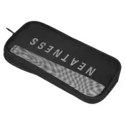 8.7"x4.3"x0.8" Mesh Toiletry Bag Makeup Cosmetic Bag Zipper Pouch Black