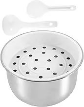 GLEAVI 1 Set Rice Cooker Liner Rice Cooker Inner Pot Replacement Inner Pot Stainless Steel Cooking Pan Cake Prep Bowl Nonstick Cooking Pan Steaming Basket Stainless Steel