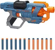 Nerf Elite 2 Commander RD-6 Blaster, 12 Nerf Darts, 6-Dart Rotation Drum, Tactical Rail Rails, Attachment Points