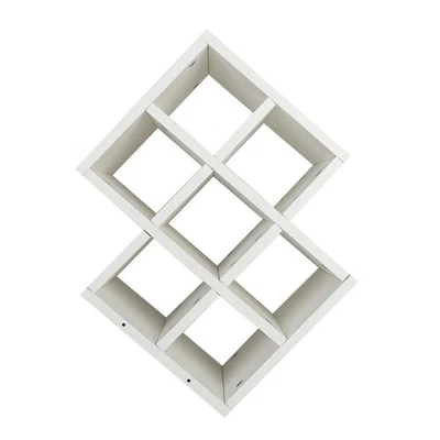 Wall Mounted Wine Stemware Glass Rack Cabinet Multi Bottle Holder White OUAG