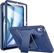 [Soke] Case for iPad Air 11-inch M3/M2 (2025/2024), iPad Air 5th/4th Generation 10.9-inch (2022/2020), with Built-in Screen Protector and Kickstand, Rugged Full Body Protective Cover - Navy