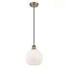 Innovations Ballston Athens 8" 1 Light Mini Pendant 1P, BB/FR - 516-1P-BB-G121-8