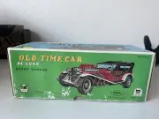 Vintage R.O.C. Tin Litho Battery Operated Old Time Car De Luxe With Box! Rare!