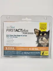 TevraPet First Act Plus for Dogs 6-22 lbs - 3 Month Supply - Flea & Tick