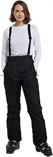 [Mountain Warehouse] Moon Womens Ski Pants - Snowproof, Thermal Tested Ladies Trousers, Adjustable Waist, Detachable Braces, Ski Outfit, Wide Fit - Ideal for Winter Sports Black 12