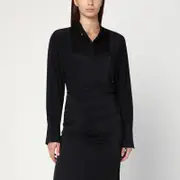 [Victoria Beckham] Black silk shirt 10 UK Black