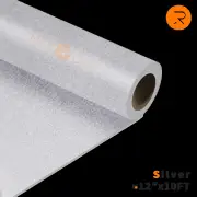 Heat Transfer Vinyl Roll - 12"x10 Ft (36 Colors）, Silver