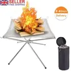 Portable Folding Fire Pit Bonfire Stand for Outdoor BBQ Camping Patio + M BH