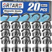 Grtard Magnetic Hooks Heavy Duty, 20 Pack 25 LBS Fridge Magnet Hooks, Strong Magnetic Hooks for Hanging, Strong Magnets with Hooks for Fridge, Kitchen, Workplace, Office, Cruise, Garage