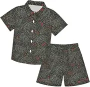 [Caihoyu] Little & Big Boy's Short Sleeve Button Down Shirt Shorts Gentleman Outfits Baby Boy Clothes Infant Little Boy Gift