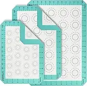260℃ Heat Resistant Macarons Mat: U-Taste Silicone Baking Non Stick Reusable Cookies Pastry Sheet Liner with Edge Enhancement Circle Measurement (Half/Jelly Roll/Quarter Sheets Size, Aqua Sky)