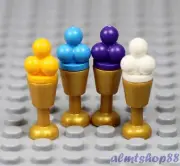 LEGO - 4x Ice Cream Sundae Lot - Vanilla Blueberry Mango Scoops Dessert Food