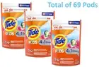 HUGE LOT 3 PACKS Tide 4 in 1 PODS Downy April Fresh Scent 23 Ct total 69 PODS