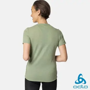 【ODLO】女 CT ENGINEERED 短袖 T-SHIRT 霜綠麻花(快乾衣 排汗衣 抗臭衣 銀離子 登山 瑜珈)