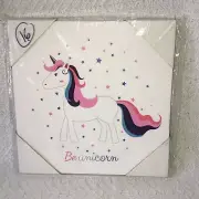 Jax & Olivia Unicorn Body Canvas Art Be Unicorn Rainbow 12" x 12" Square New
