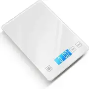 Food Scale,22lb/10kg Digital Kitchen White Scale Weight Grams and oz for Cooking Baking,1g/0.1oz Precise Graduation,Tempered Glass Scale