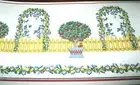Wallpaper Border Country Arbor Yellow Picket Fence Apple Tree Off White EH00168