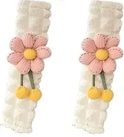 FENGTUO Cute Flower Car Seat Belt Cover Pads 4 Pack Universal Fit Car Accessories Seat Belt Cushion Neck Cushion Shoulder Strap Protector Pink Polyester or Nylon