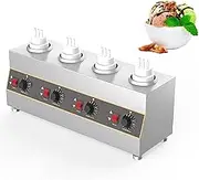 Sauce Heater, Sauce Dispensing Warmer, Mechanical Temperature Control, 2 Heating Methods (Dry Cooking/Adding Water), Capacity 650-2600 Ml, Suitable for Restaurants, Snack Stations(4grids)
