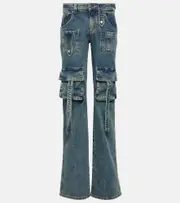 [Blumarine] Blumarine Low-rise denim cargo pants AU 12 blue