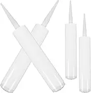 DIYEAH 4Pcs Reusable Sealant Caulk Tubes Durable Plastic Caulking Tubes with Plunger Caps for Home Repairs for Epoxy Latex and Custom Color Mixing