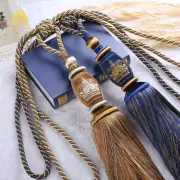 1 pair curtain tieback luxury crown embroidery hanging tie tape back N107