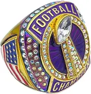 Discount Sports Rings, FOOTBALL CHAMPION RING — Player Award, assorted colors and gemstones